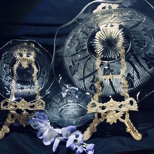 Jeannette Nesting Bowl Set Iris & Herrington Ruffle Edge Salad 9½ And 3- 5 1/4”